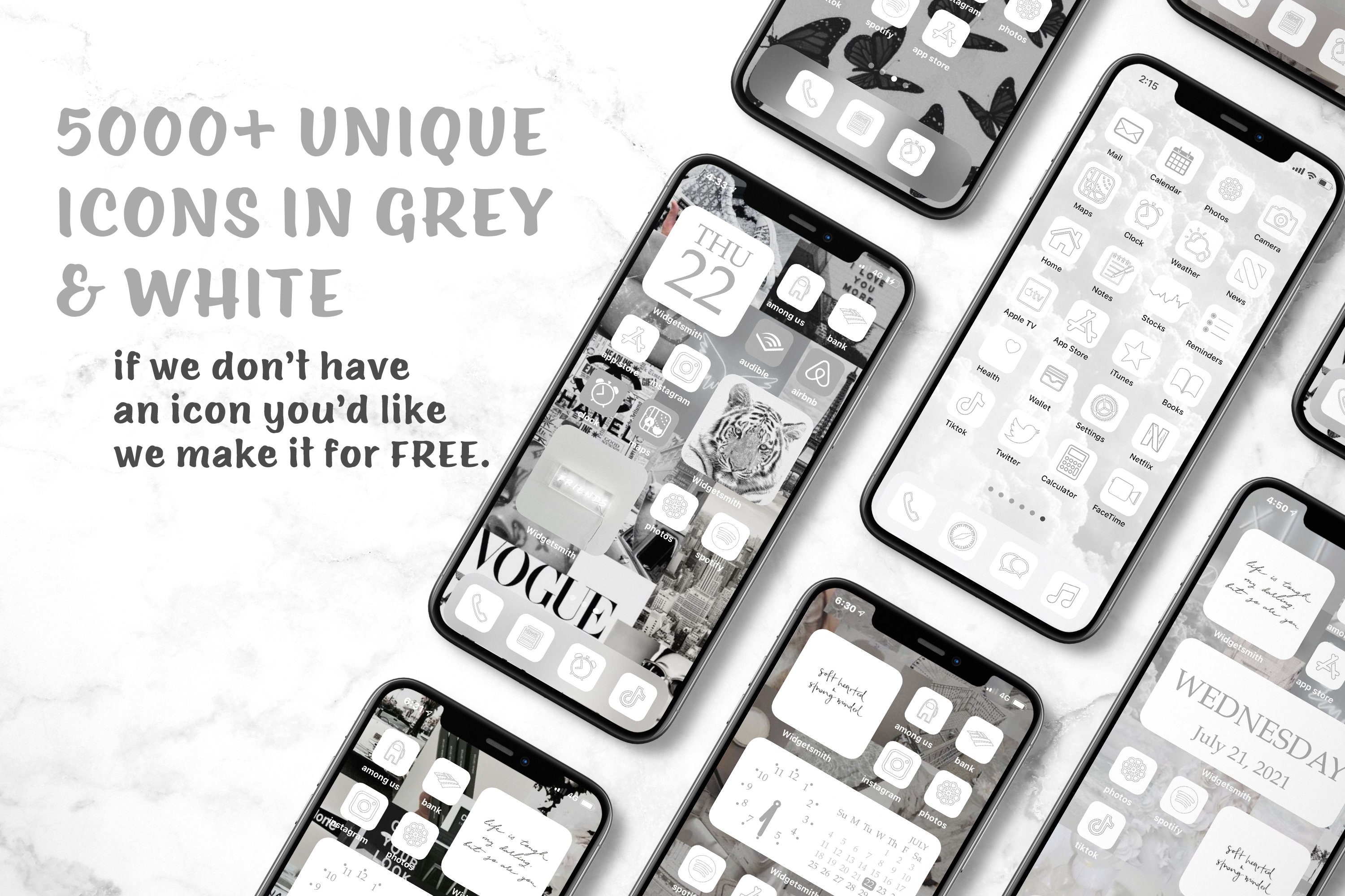 10000 Soft White iPhone IOS 14 App Icons Pack Icon Etsy