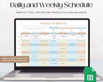 Daily & Weekly Schedule Google Sheets | Time-Blocking Planner | Goal Task Organizer | Productivity Tracker | Time Organizer Google Sheet