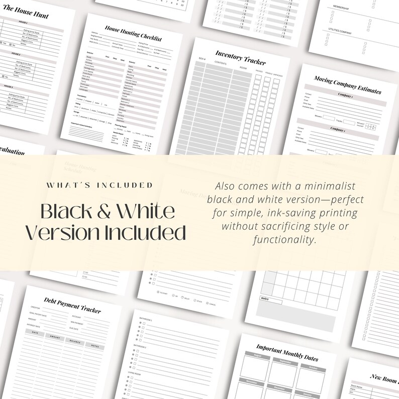 Moving Planner | Printable Relocation Organizer | Budget, Packing ...