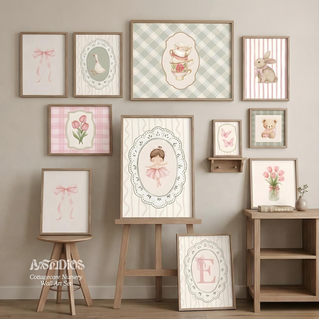 Baby Girl Nursery Wall Art Set, Floral Cottagecore Nursery Prints ...