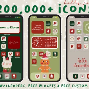 CHRISTMAS MEGA Bundle | Festive Season | Personalized Homescreen App Covers | iPhone + Android | iOS14 + iOS15 Icon Covers | Xmas Holidays