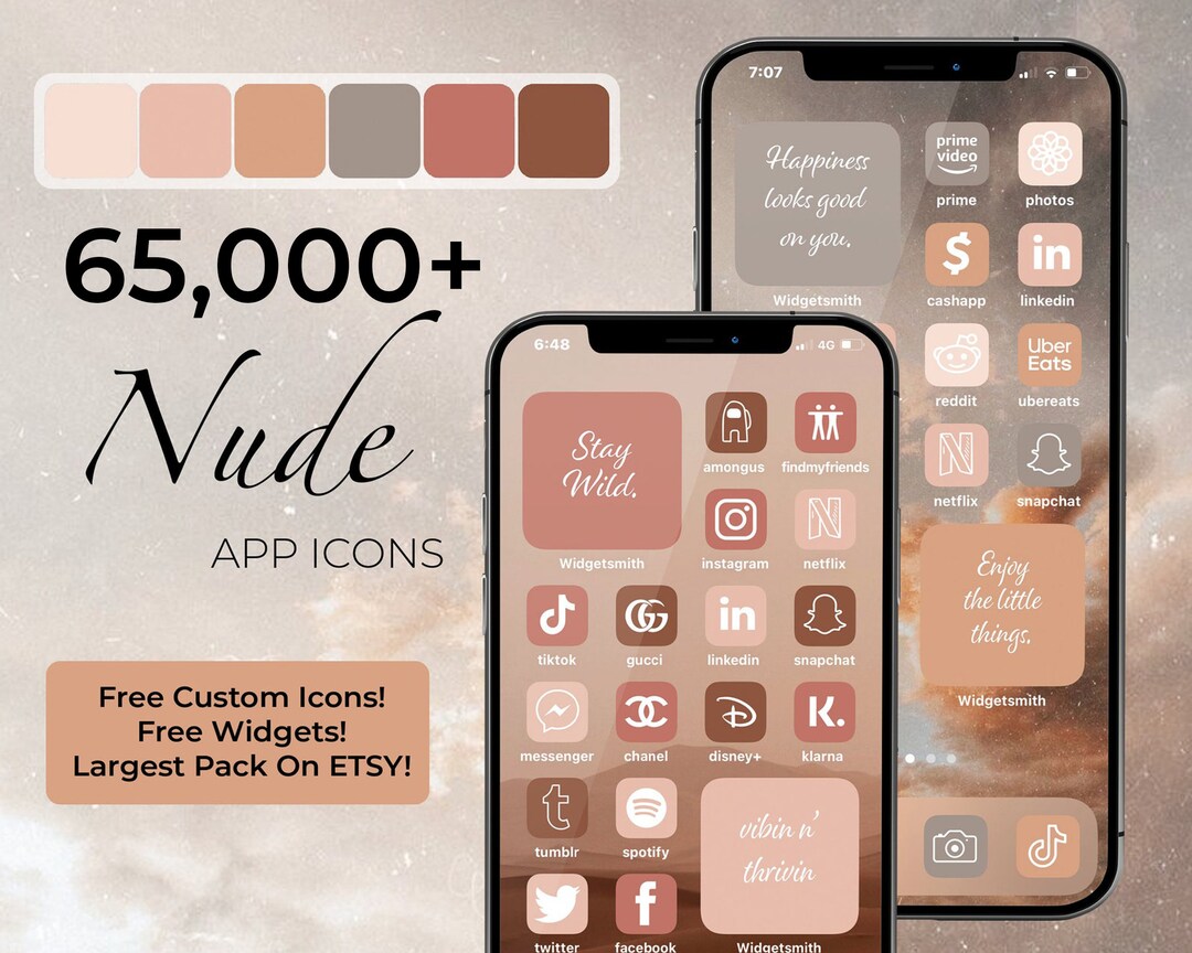 65,000+ iPhone Ios 17 Nude App Icons Pack | Soft Nudes Icons Aesthetic ...