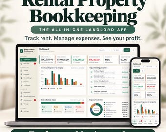 Rental Property Bookkeeping App Landlord Income Expense Tracker Tenant Ledger Rent Tracker Tax Report Multi Property Works Offline