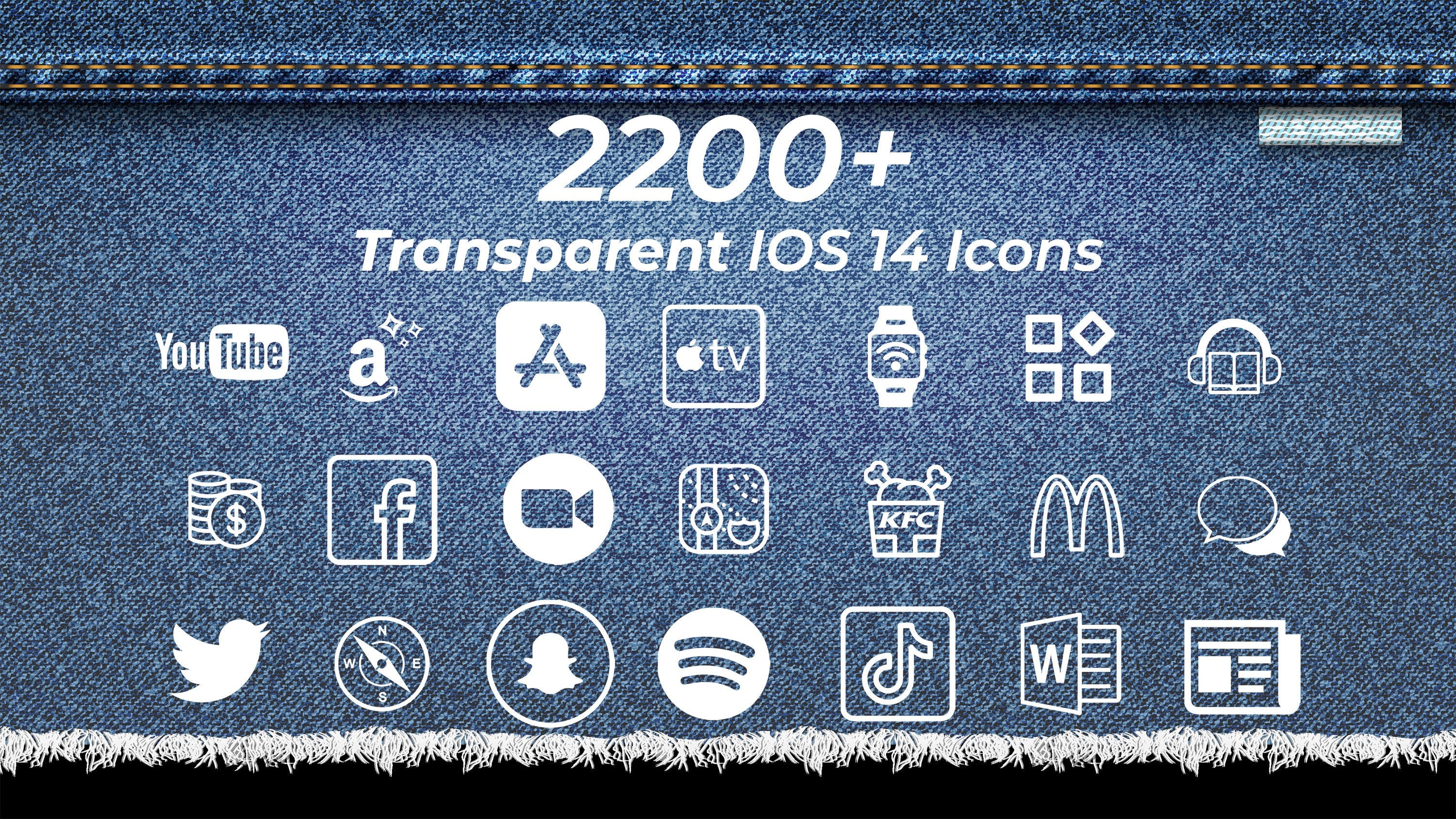 2200+ iPhone iOS 17 App PNG Icons Pack | Transparent White Icons Aesthetic | Social Media Phone IOS17 | Personalised Home Screen Widget