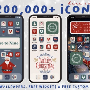 CHRISTMAS MEGA Bundle | Festive Season | Personalized Homescreen App Covers | iPhone + Android | iOS14 + iOS15 Icon Covers | Xmas Holidays