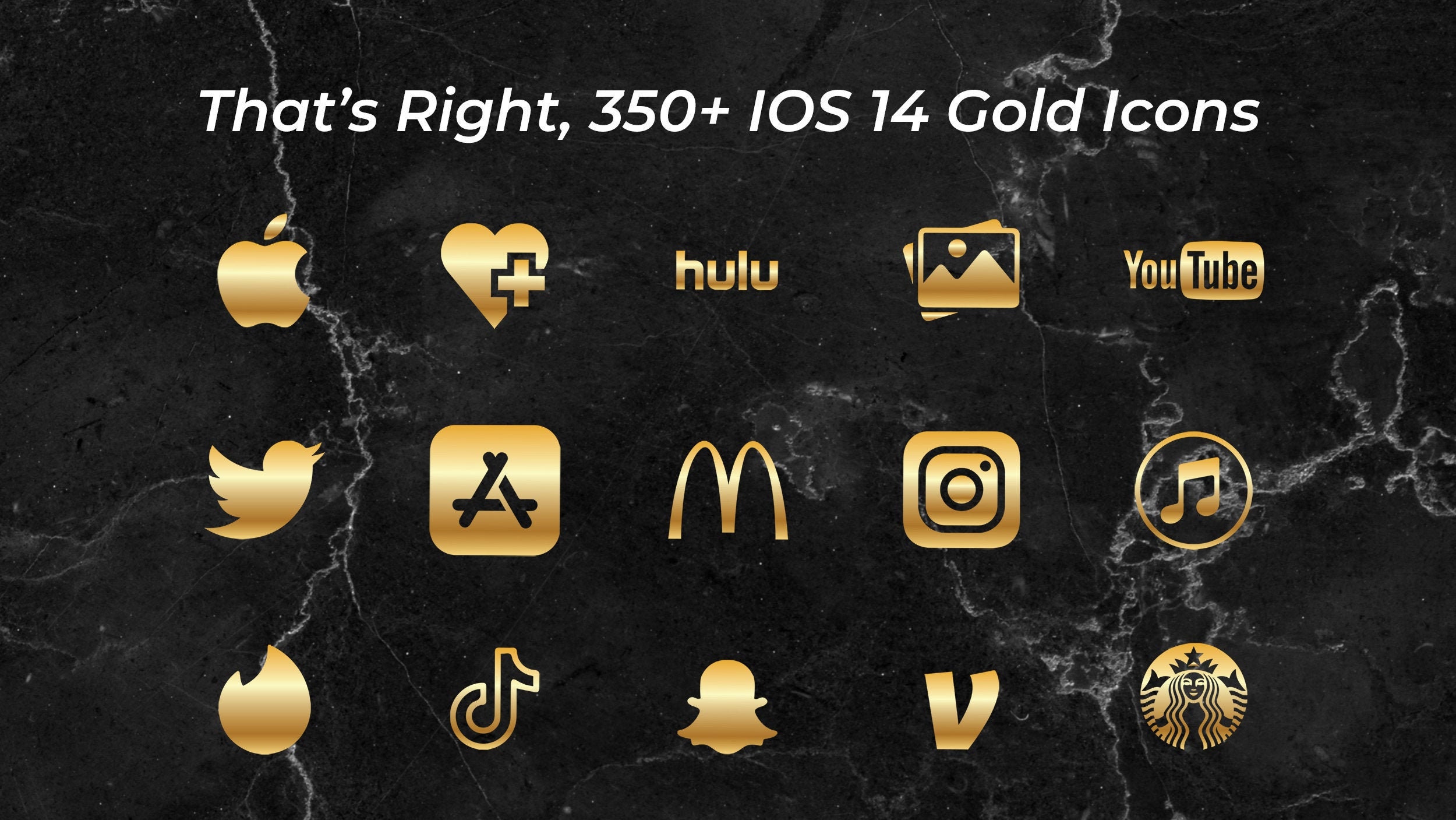 350 Iphone Ios 14 App Png Icons Pack Transparent Gold Icon Etsy
