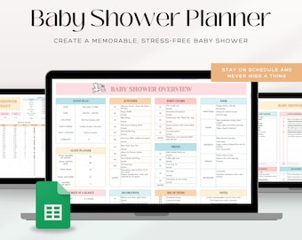 Feuille de calcul pour baby shower | Liste d'invités Budget et suivi des cadeaux | Organisateur d'événements | Gabarit de feuille Google, organisateur de baby shower