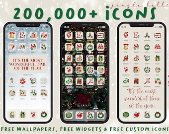 CHRISTMAS MEGA Bundle | Festive Season | Personalized Homescreen App Covers | iPhone + Android | IOS17 + iOS15 Icon Covers | Xmas Holidays