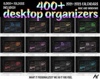 2021-2023 CALENDAR - Desktop Organizer Mega Bundle - Metallic Wallpaper  - Study, Work, Business, To Do - Macbook, Windows Computer