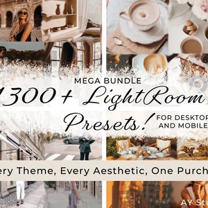 1300+ MEGA Lightroom Presets Bundle | Mobile and Desktop | Adobe Lightroom | Instagram Blogger | Photo Edit Filters | Free Updates | XMP DNG