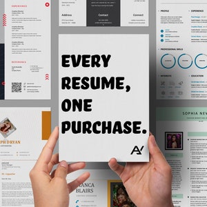 50 MEGA Resume Templates Bundle, Professional Modern Resume Template, Clean Modern Resume , CV Template