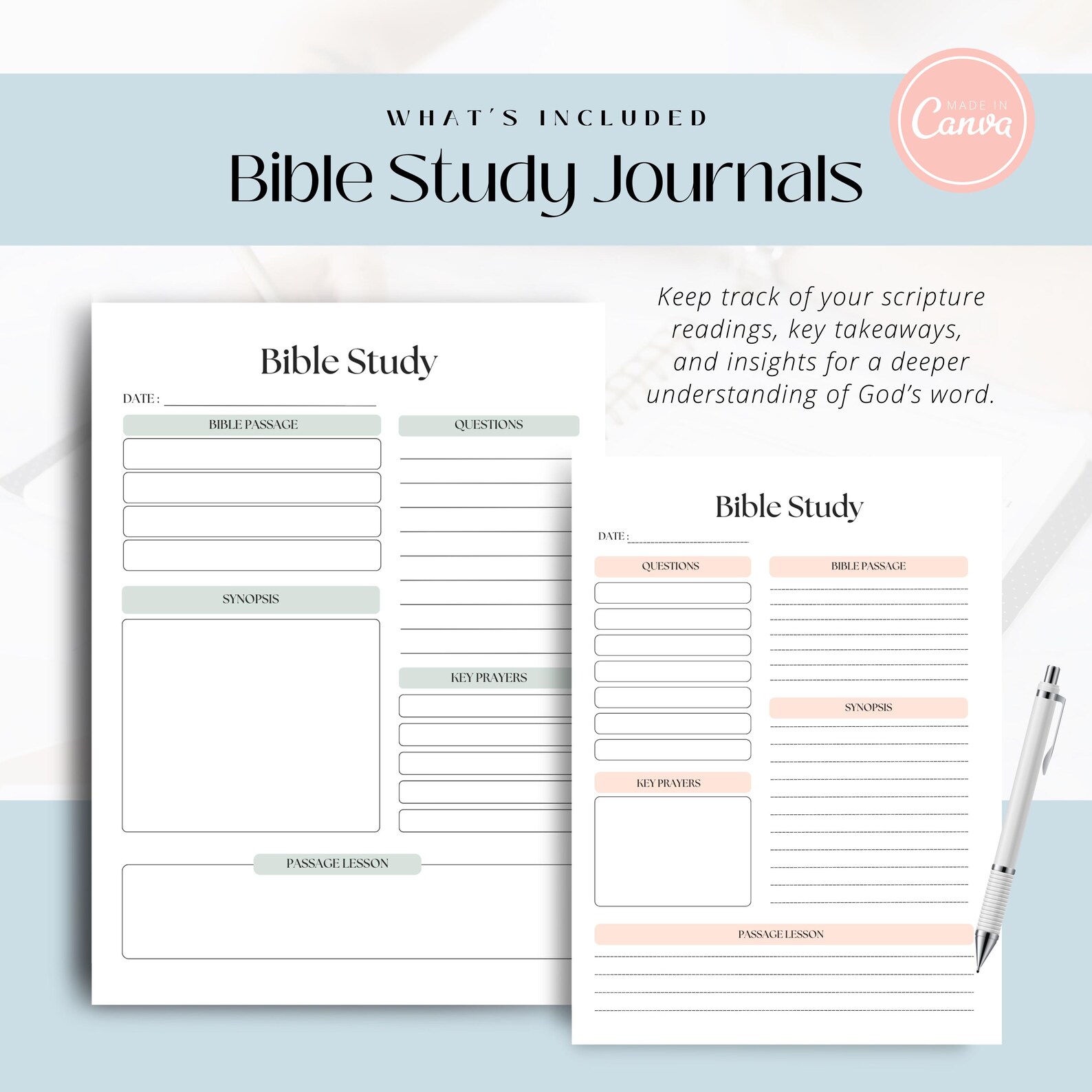 Prayer Journal | Printable & Editable Faith Planner | Bible Study ...