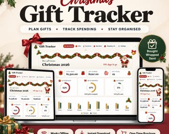Christmas Gift Tracker App Holiday Gift Planner Budget Tracker Recipient List Shopping List Digital Download Works Offline