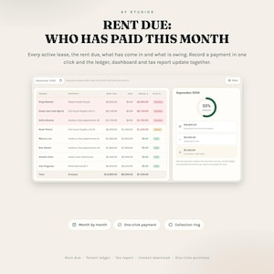 Rent due: every lease this month, record a payment in one click