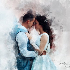 Custom Digital Watercolour and Sketch Painting, Graphic Edit, Personalised Gift , Portrait from photo, Anniversary Gift, Photo Gifts