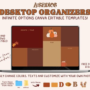 Editable MEGA Fall Collection | Desktop Organizer Bundle | Laptop ...