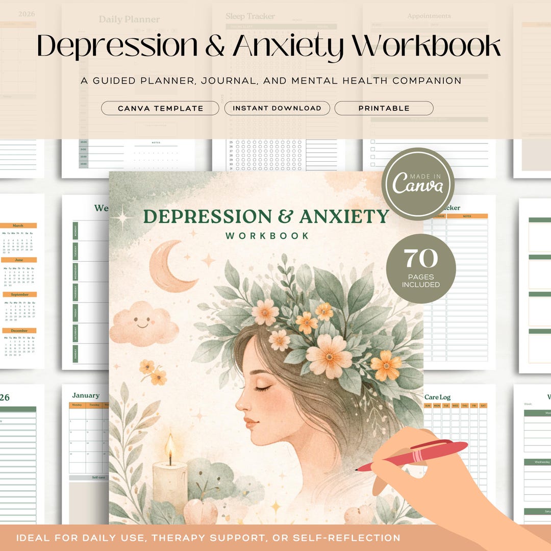 2026 Depression & Anxiety Workbook | Mental Health Planner | CBT ...