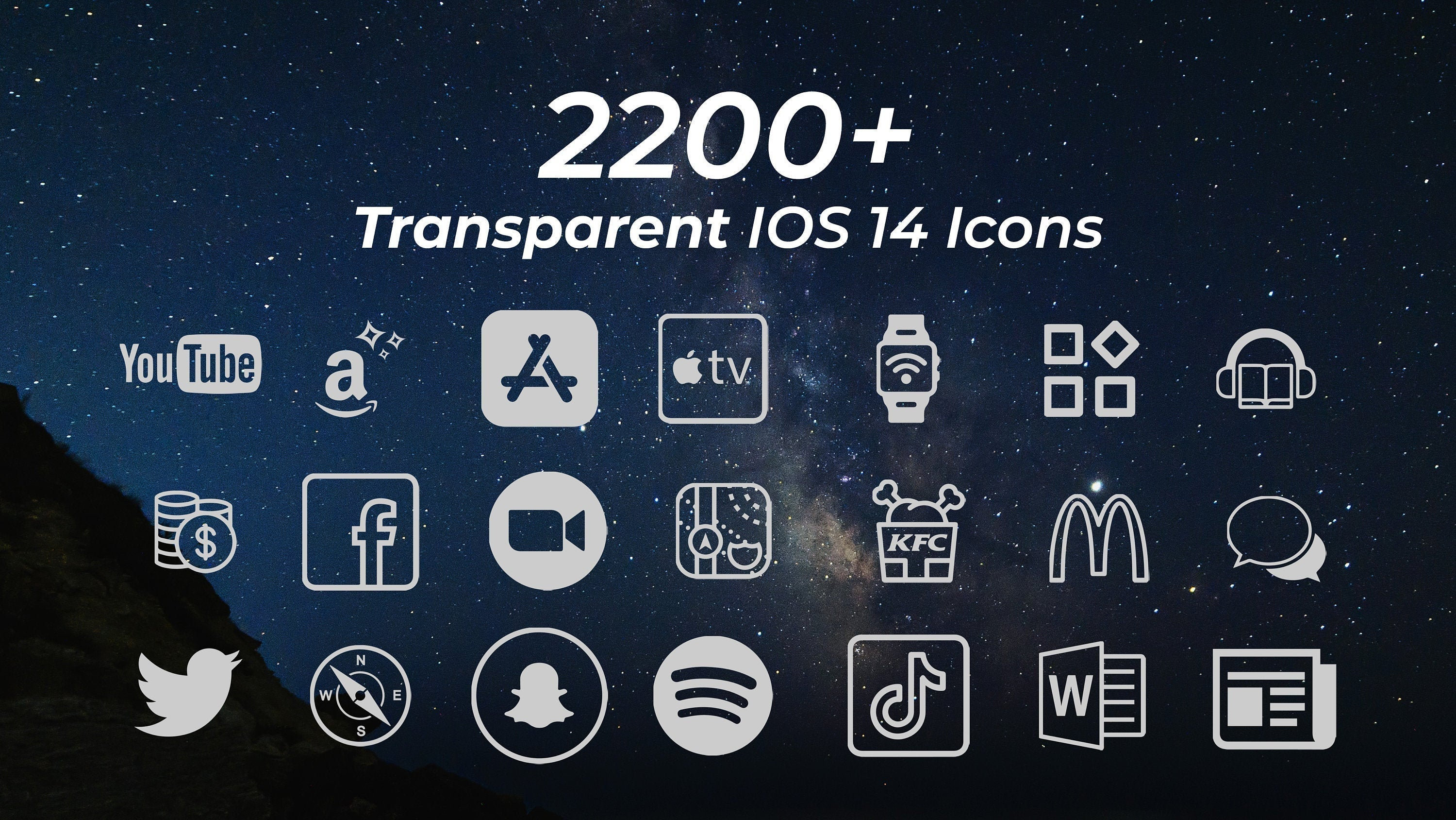 20 Iphone Ios 14 App Grey Png Icons Pack Transparent Grey Etsy