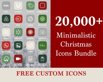 20,000+ Christmas iPhone iOS 17 App Icons Pack | Minimalistic Icon Aesthetic | Social Media Phone IOS17 | Personalised Home Screen Widget