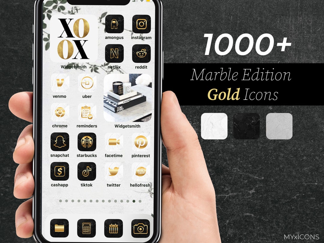 1000 Gold Marble iPhone IOS 14 App Icons Pack Aesthetic -  Denmark