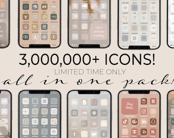 3,000,000+ High Resolution iOS 16 Icons Pack Mega Bundle | iPhone IOS 14 App Aesthetic | Free Custom Icons | IOS14 Phone Home Screen Widget