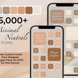 65,000+ iOS Soft Minimal Neutral White Icons Pack | iPhone iOS 17 App Aesthetic | Free Custom Icons | IOS17 Phone Home Screen Widget
