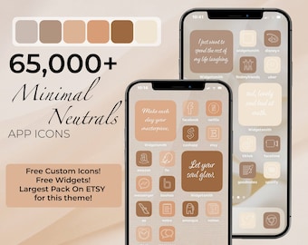 Plus de 65 000 icônes blanches neutres douces iOS | Esthétique de l'application iPhone IOS 14 | Icônes personnalisées gratuites | Widget d'écran d'accueil du téléphone IOS14