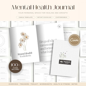 Mental Health Journal | Printable Self-Care Planner | Mindfulness & Anxiety Tracker | Digital Wellness Journal | Instant Download