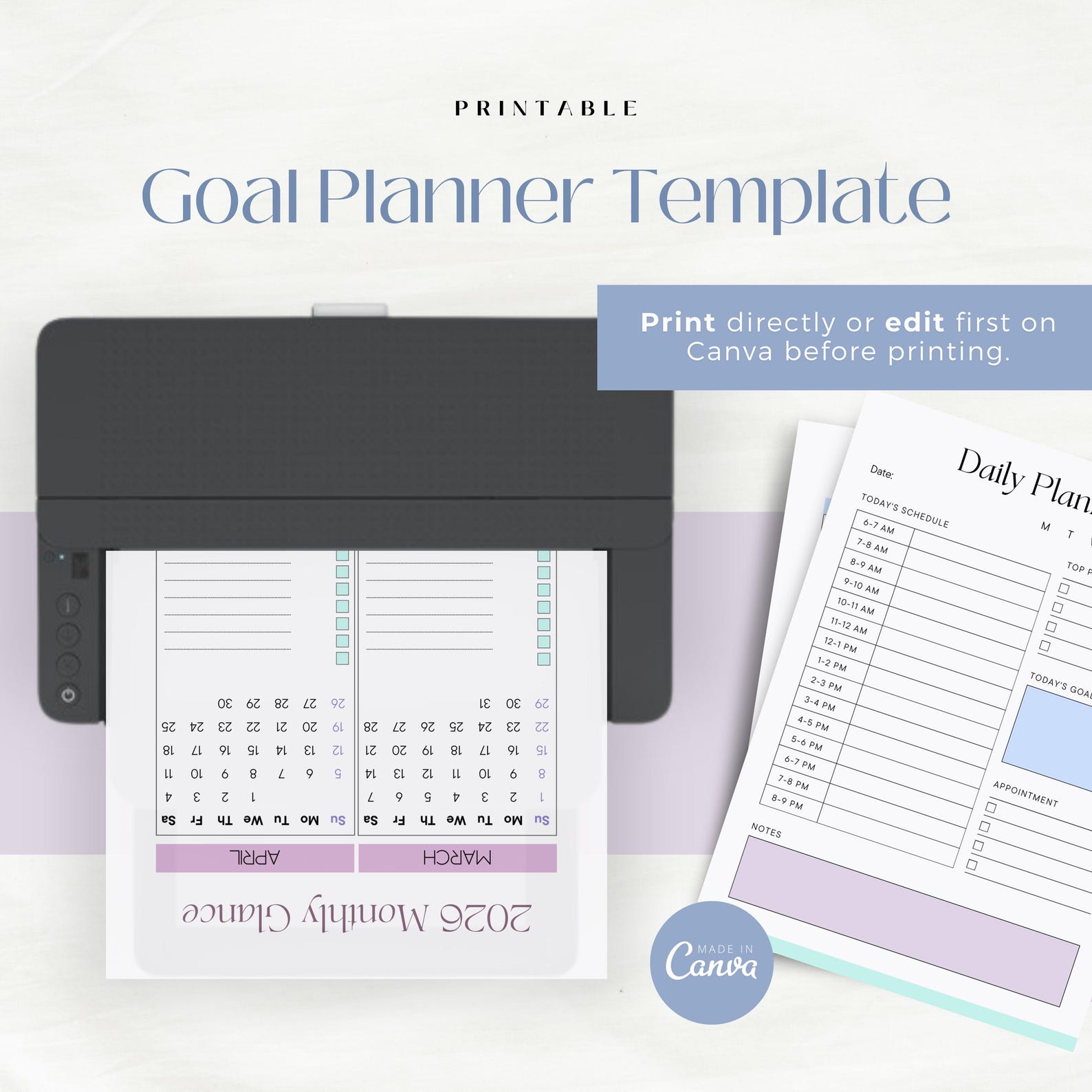 2026–2027 All in One Life Planner Printable PDF | Two Year Daily Weekly ...