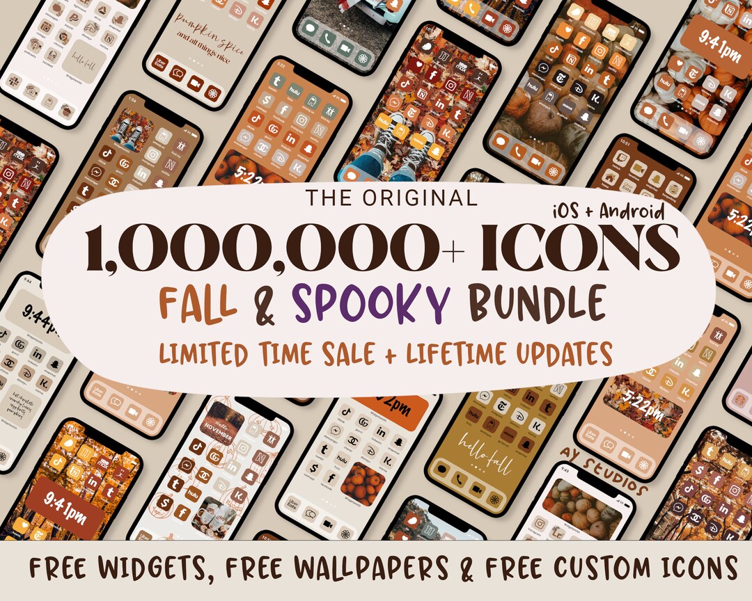 1,000,000+ MEGA FALL App Icons Pack | High Resolution Autumn Aesthetic ...