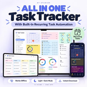 Application de suivi des tâches tout-en-un ultime | Tableau de bord Kanban, diagramme de Gantt, matrice de décision, planificateur de tâches récurrentes | Mode clair et sombre | Application hors ligne