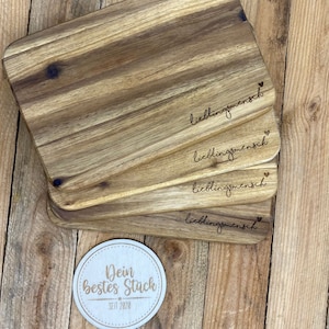 Wooden board &quot;Favorite person + heart&quot; round personalized - gift, cutting board, breakfast board