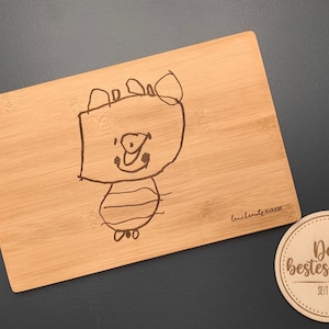 Holzbrettchen &quot;Kunstwerk&quot; - Geschenk, Schneidebrett, Frühstücksbrett