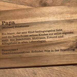 Holzbrettchen &quot;Papa&quot; - Geschenk, Schneidebrett, Frühstücksbrett