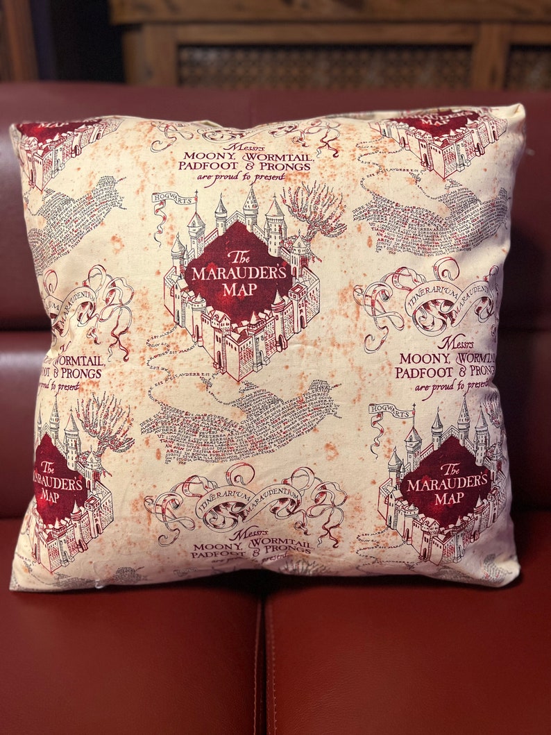Harry Potter Throw Pillows Marauder's Map Etsy