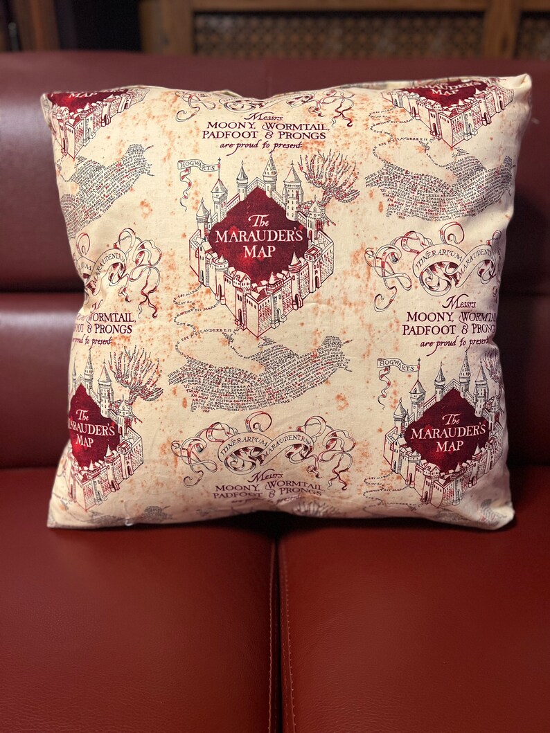 Harry Potter Throw Pillows Marauder's Map Etsy