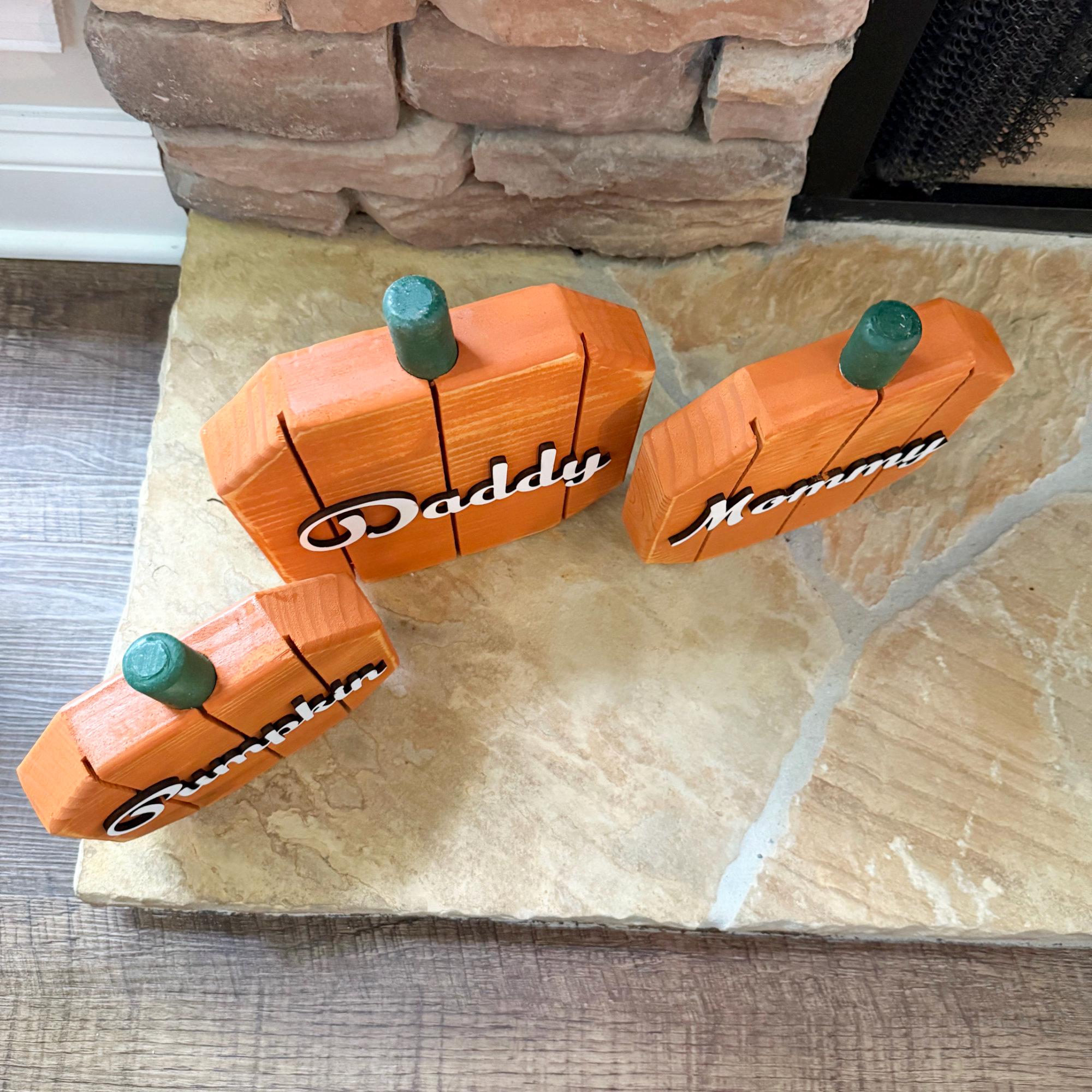 Rustic Wood Pumpkin Set of 3 | Personalized Fall Decor - Etsy