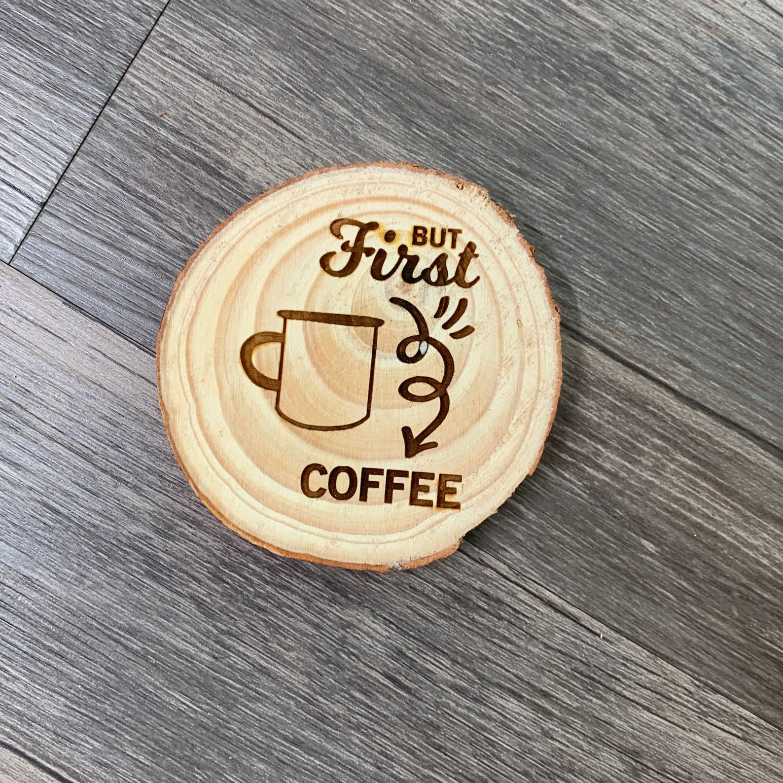 Wood Slice Coffee Coasters / Laser Engraved Coffee Themed Etsy