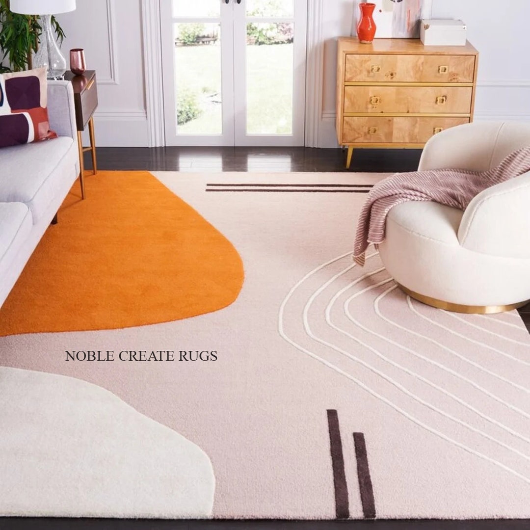 Modern Abstract Hand Tufted Area Rug for Living Room, Contemporary ...