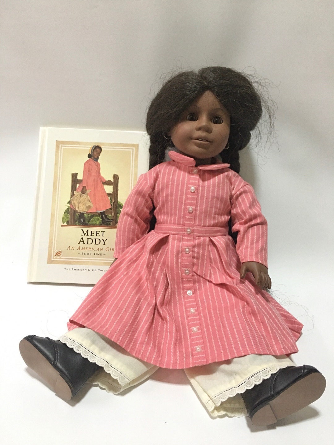 Addy American Girl Doll Collection School Outfit 1993 First Edition Hardcover Meet Addy Book