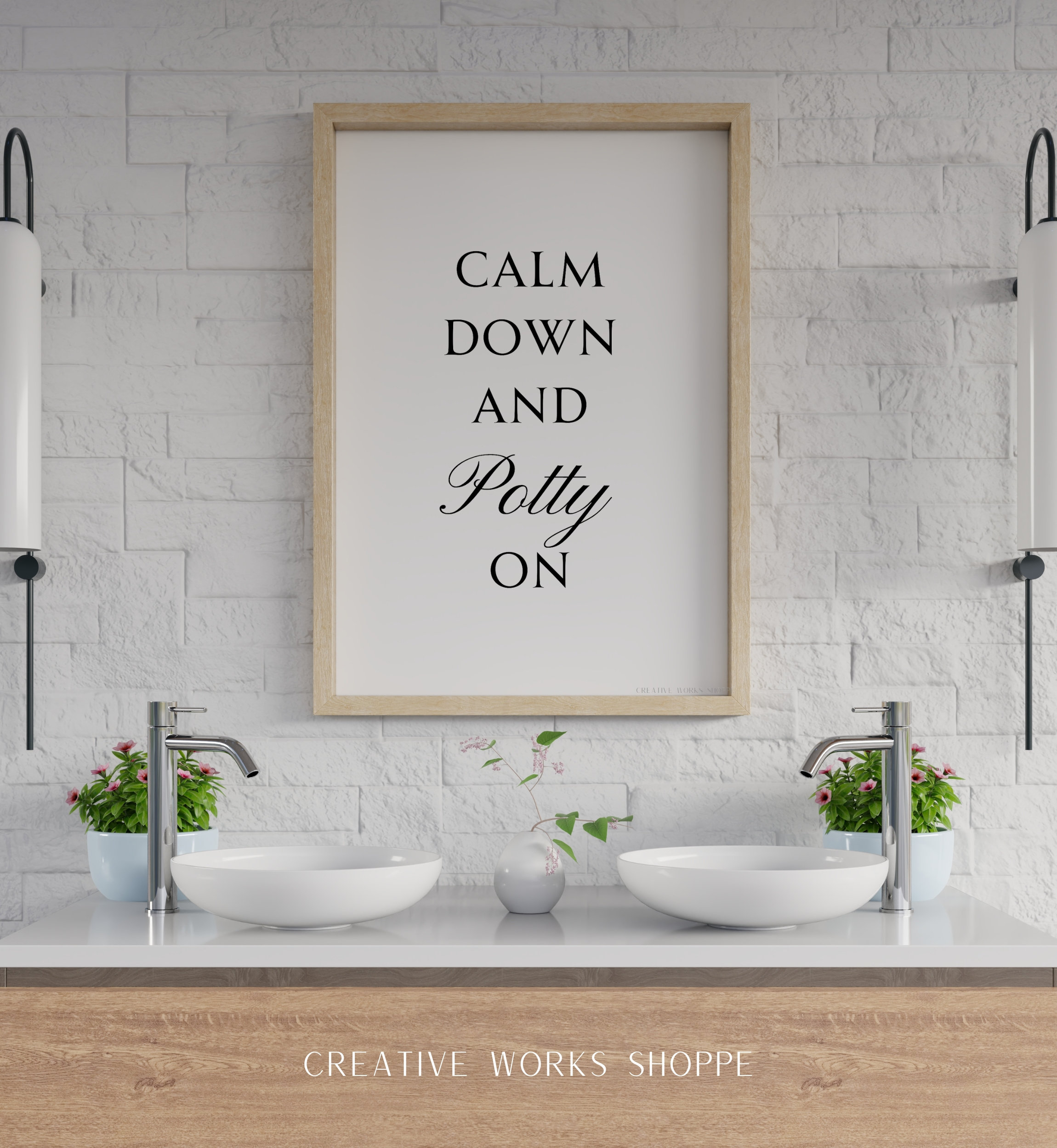 Bathroom Word Art BUNDLE Wash Your Hands Thats How We Roll Bathroom ...