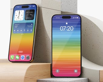 Fondo de pantalla de arcoíris para iPhone / Arte digital del Día del Orgullo / Fondo de pantalla LGBTQ+ para iPhone / Fondo de pantalla de lesbianas y gays para iPhone