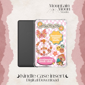 Pink Checker Printable Kindle Hülle Einsatz | Kindle Paperwhite 10th und 11th Gen | Kindle Dekorationen | Bücherwurm | Kindle Girlie | Ästhetik |