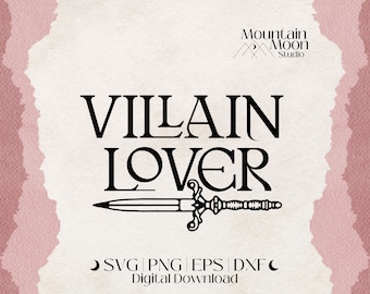 Arquivo de corte SVG Villain Lover para máquinas de corte Cricut e Silhouette | Livro PNG | Livro Namorado | Sublimação | Livros | Leitura | Obscenidade