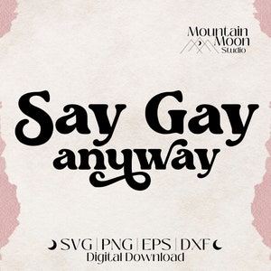 Say Gay anyway SVG cut file for Cricut and Silhouette cutting machines | LGBTQ+ | Pride | Queer | Human Rights | Anti DeSantis | PNG