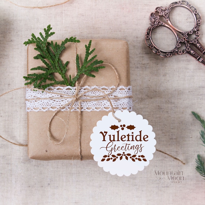 Yuletide Tag Yuletide Greetings SVG Cut File for Cricut and Silhouette Cutting ...