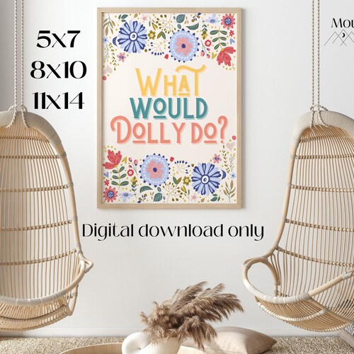 What Would Dolly Do ウォールアート | ドリー・パートン | 印刷可能なポスター | デジタルプリント | カントリー＆ウェスタン | WWDD | ホームデコレーション | イラスト