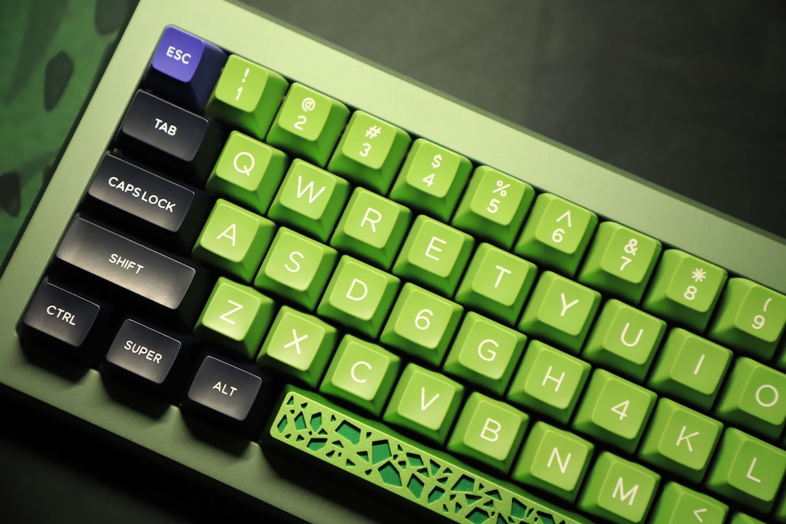 Green Theme Key Cap Set Cherry PBT Key Cap Personalized Key Etsy