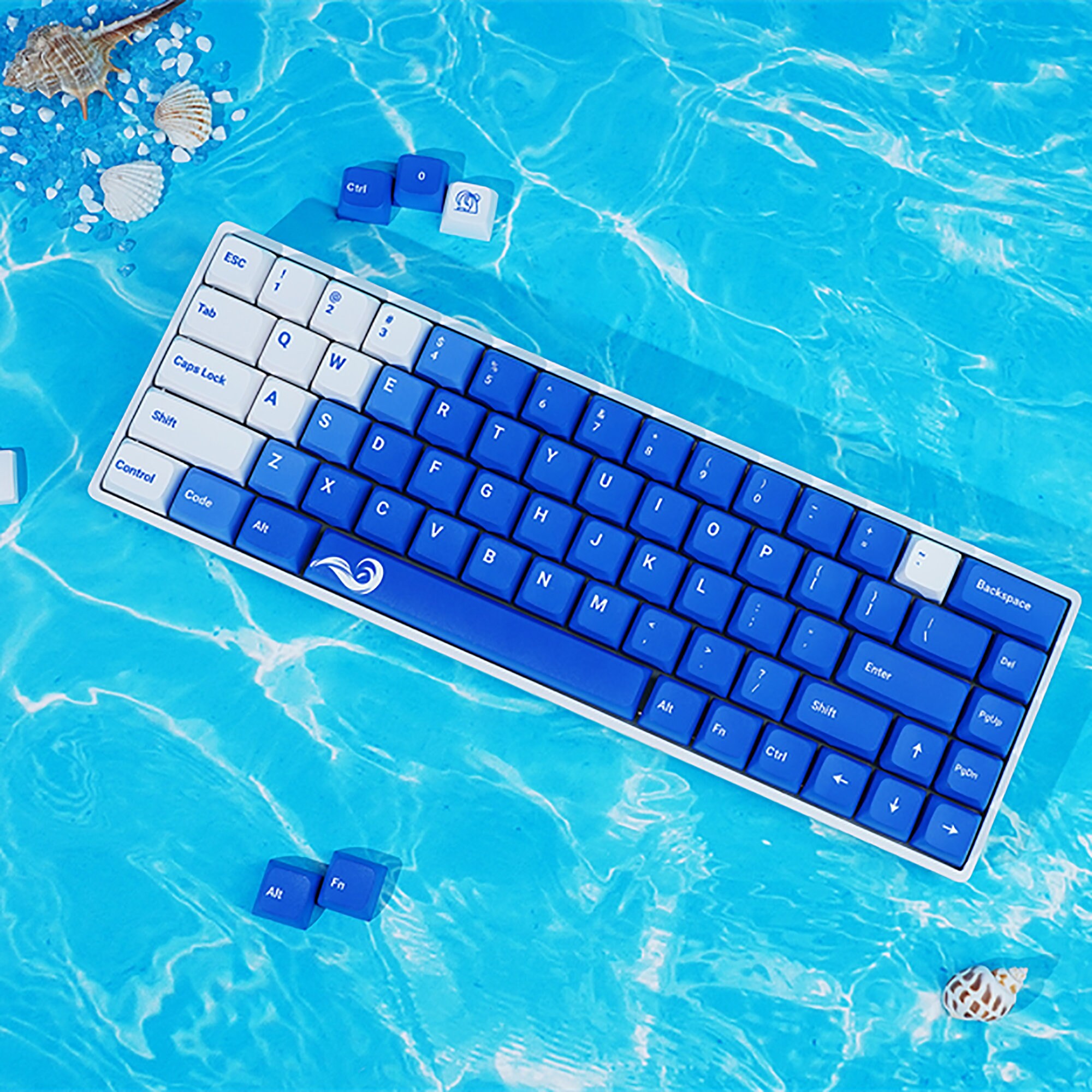 128PCS Sea Ripple Theme Keycaps Blue White Wave Keycaps XDA Etsy
