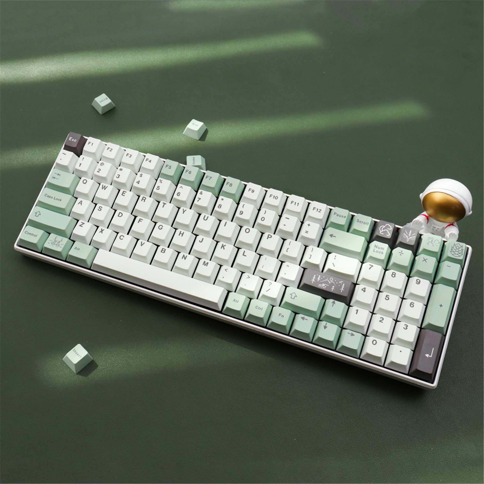 129pcs Light Green Keycaps GMK Keycap Set Cherry Height Etsy